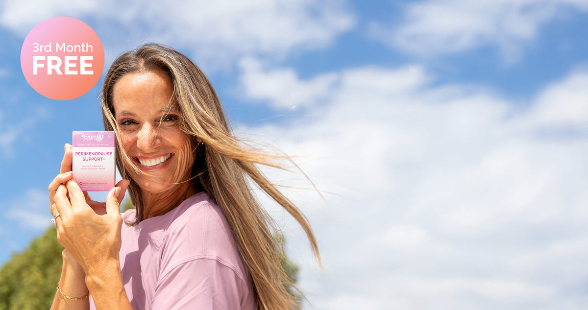 NEW Perimenopause Support+ from BrainMD (homepage banner, desktop)