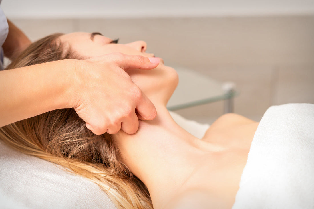 woman receiving lymphatic massage