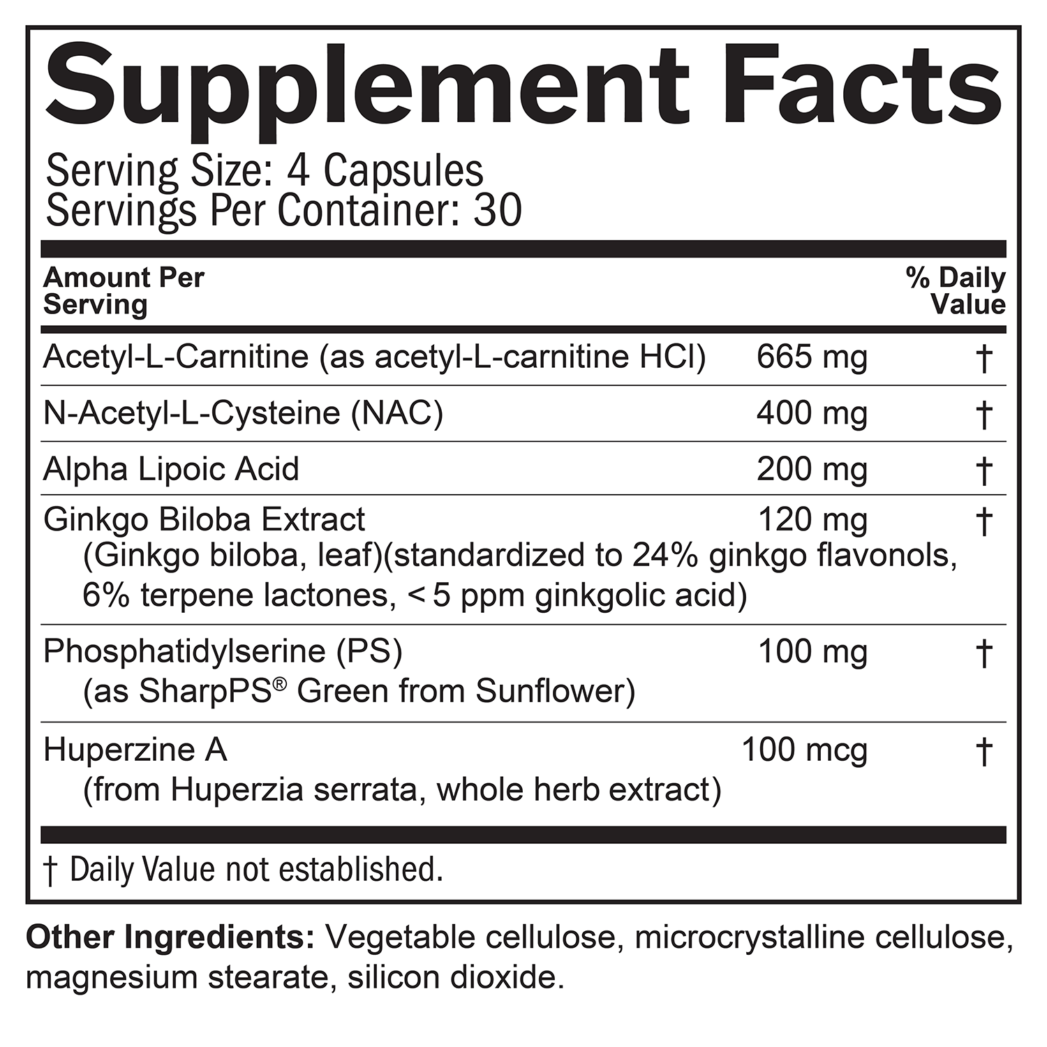 BrainMD Brain & Memory Power Boost: infographic, supplement facts box