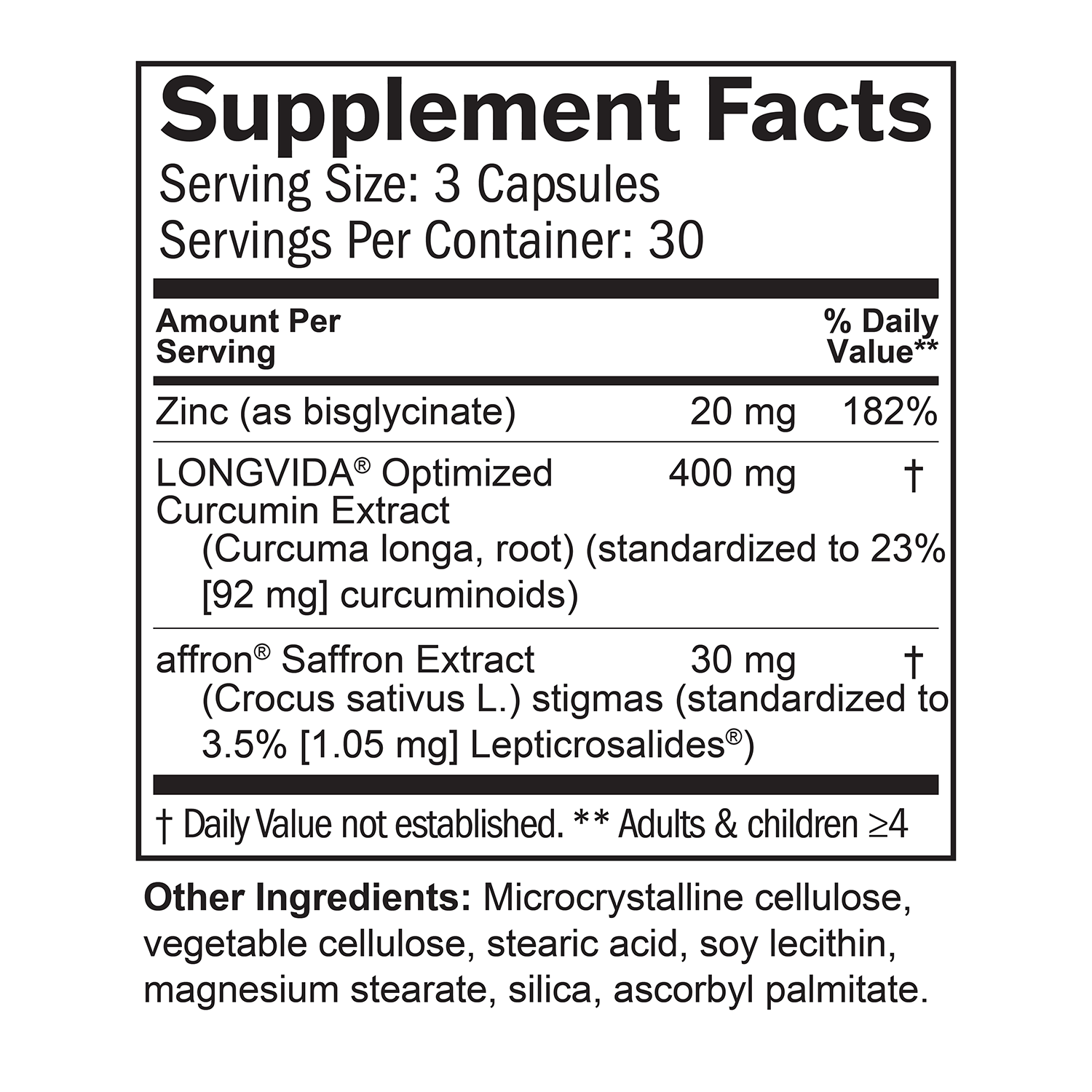 BrainMD Happy Saffron Plus: infographic, supplement facts box