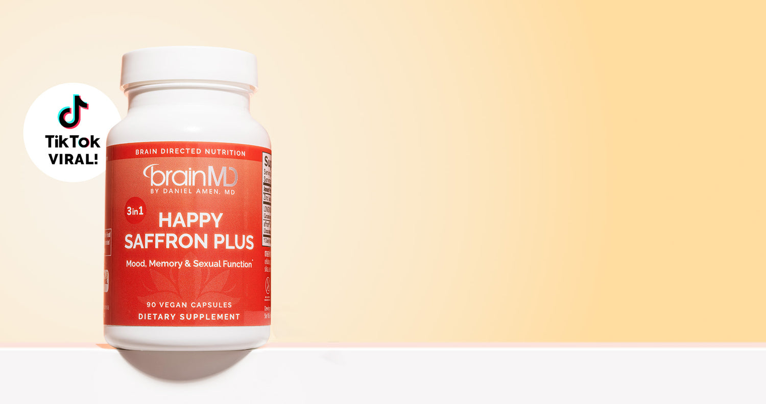 Red supplement bottle with "Tik Tok Viral!" sticker against a light yellow background, image on left side.