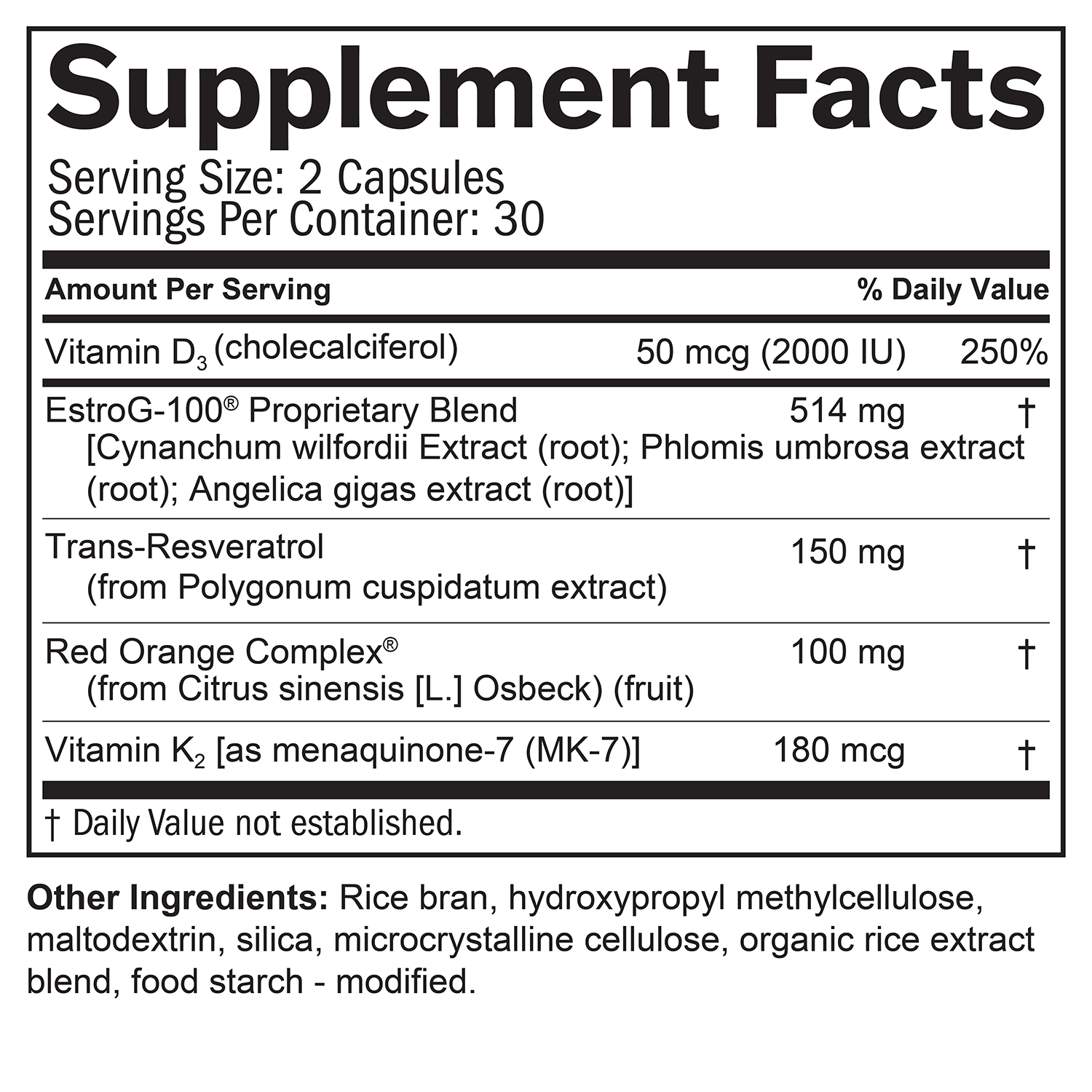 BrainMD Menopause Essentials+: infographic, supplement facts box