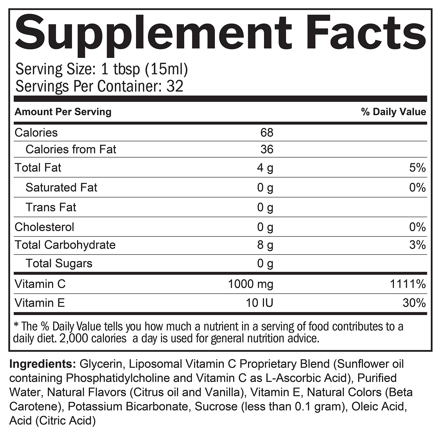 BrainMD Neuro-C Vitamin C: infographic, supplement facts box
