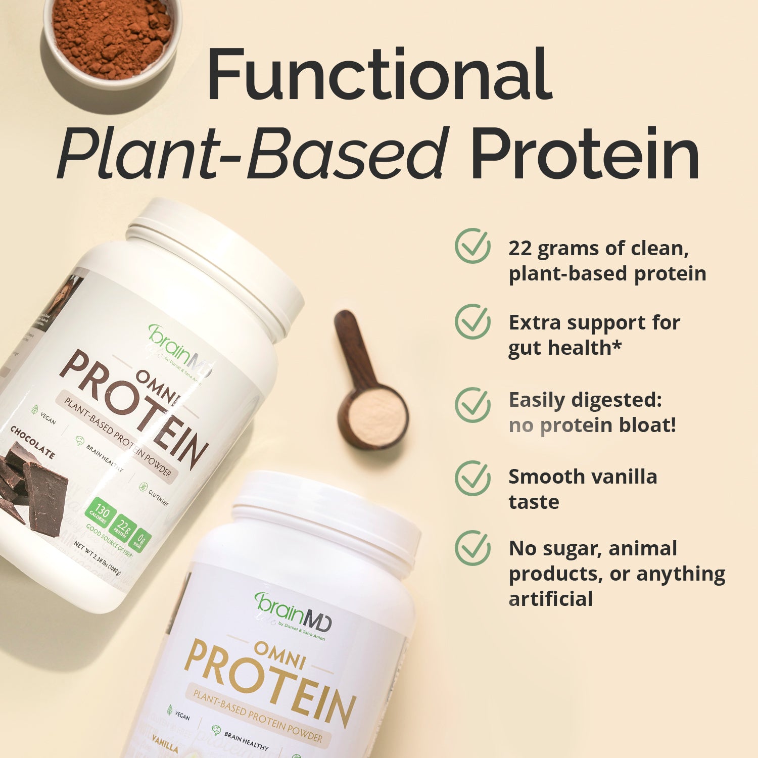 Omni Protein Powder | Plant-Based Vanilla or Chocolate Protein Powder