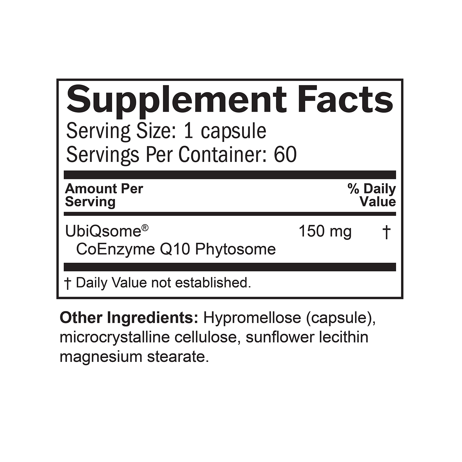BrainMD Optimized CoQ10: infographic, supplement facts box