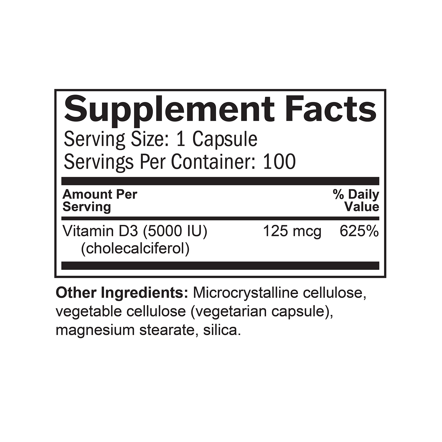 BrainMD Vitamin D3 5000: infographic, supplement facts box
