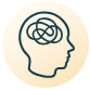 Light yellow emoji of a head and brain against a transparent background.