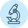 Light blue emoji of a microscope.
