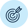 Light blue emoji of an arrow striking a bulls-eye.